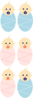 Twin Babies Varitions Clip Art